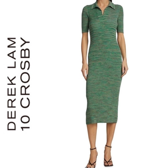 DEREK LAM 10 CROSBY Cianna Rib-Knit Space-Dyed Dress Size XL - Picture 5 of 12